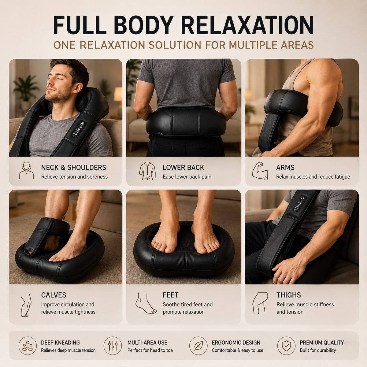 Relax Station™ 4D Shiatsu Neck & Shoulder Massager